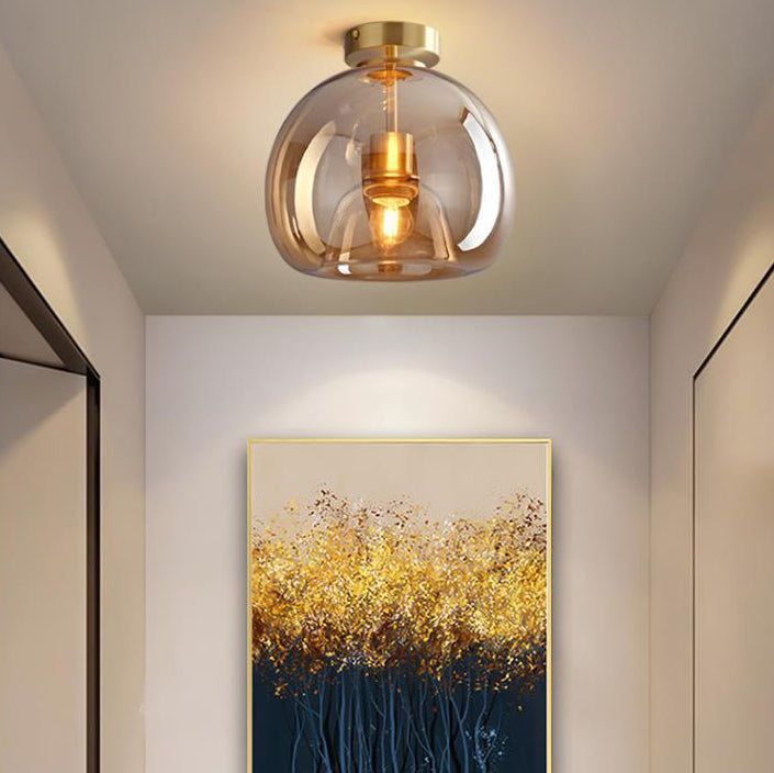Nordic Glass Ball Ceiling Light | Semi-Flush Mount