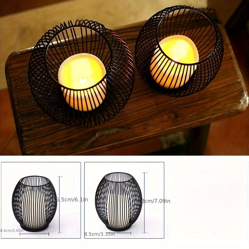 Metal Wire Candle Holder Set | Modern Decorative Tealight & Pillar Stand