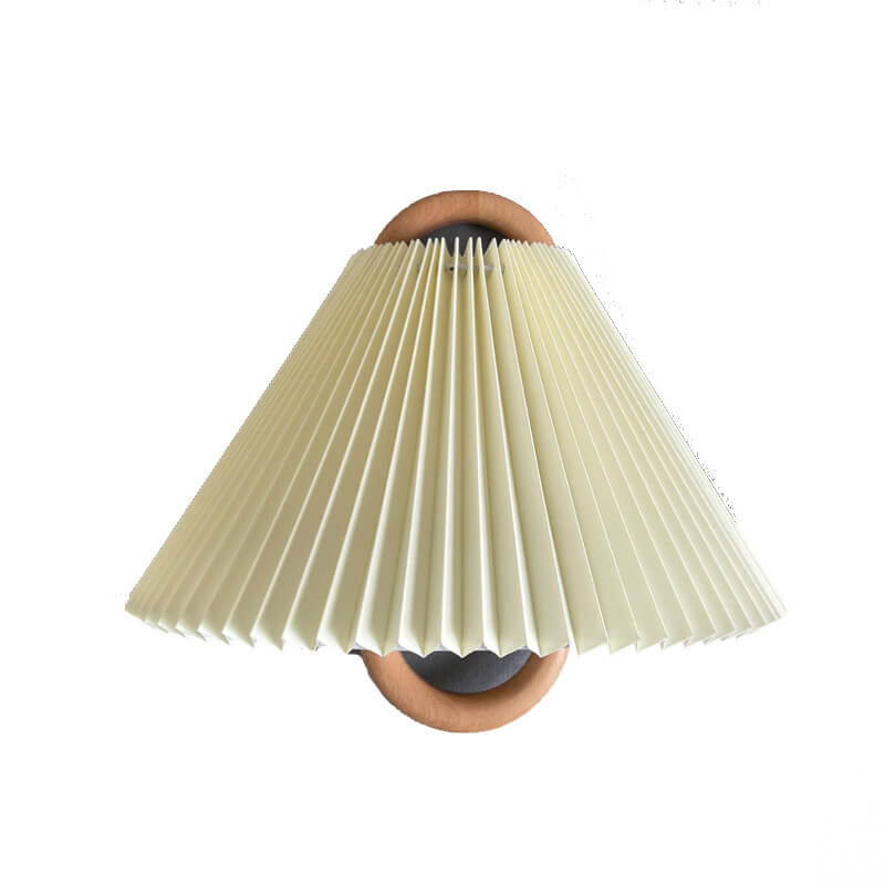 Nordic Wooden Wall Lamp | Minimalist Fabric Shade Sconce
