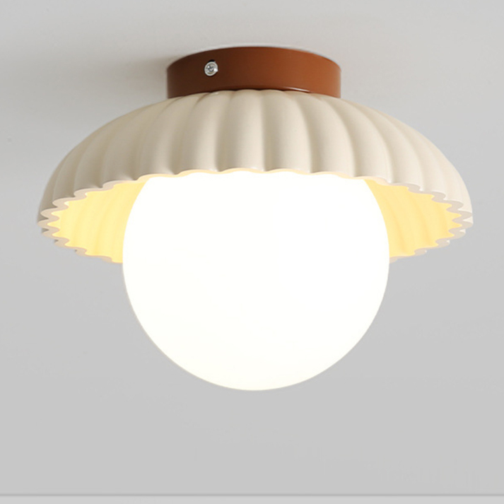 Iron Hallway Ceiling Light | Modern Glass & Metal Flush Mount