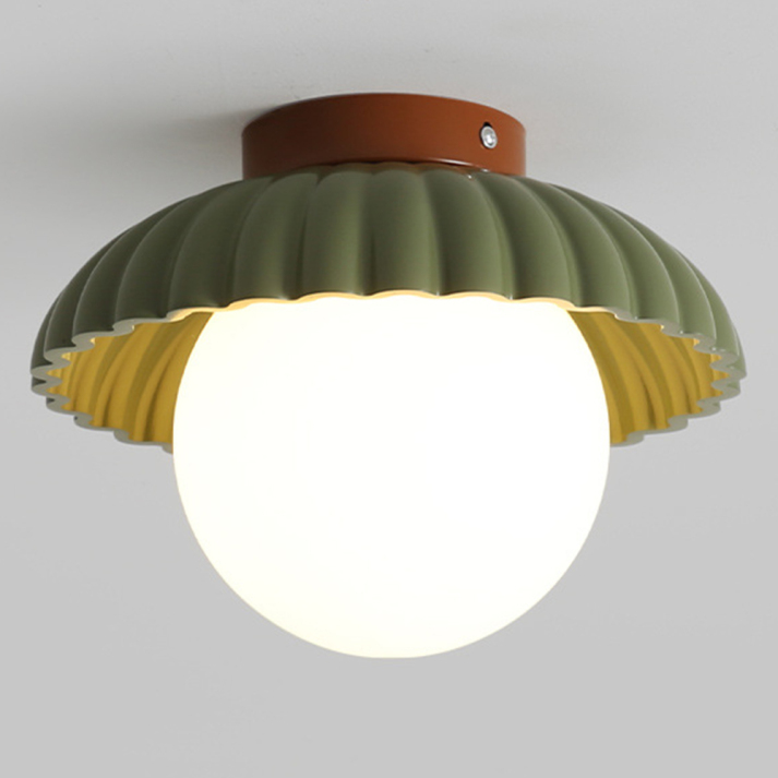 Iron Hallway Ceiling Light | Modern Glass & Metal Flush Mount