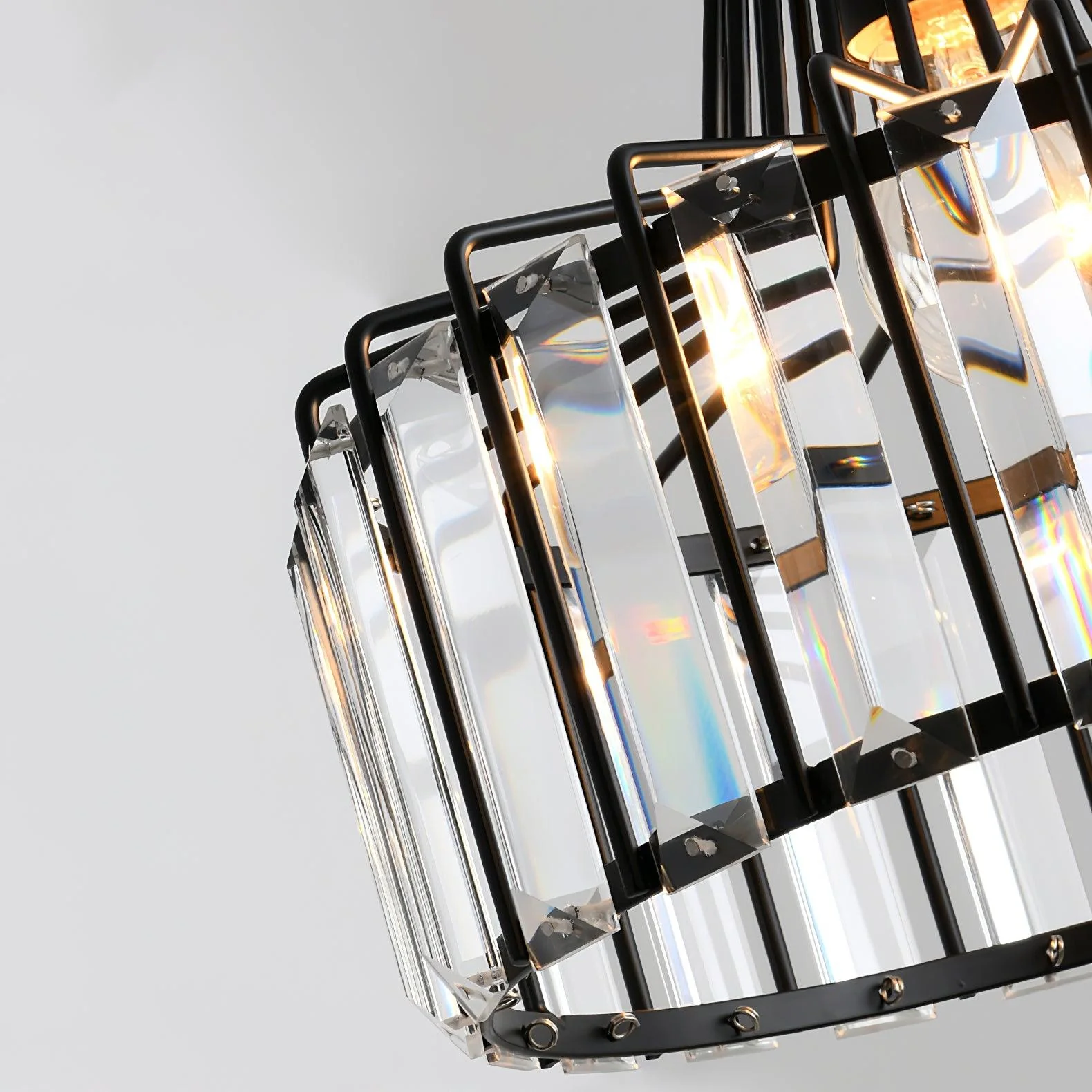 Modern Black Crystal Pendant Light | Elegant Hanging Fixture