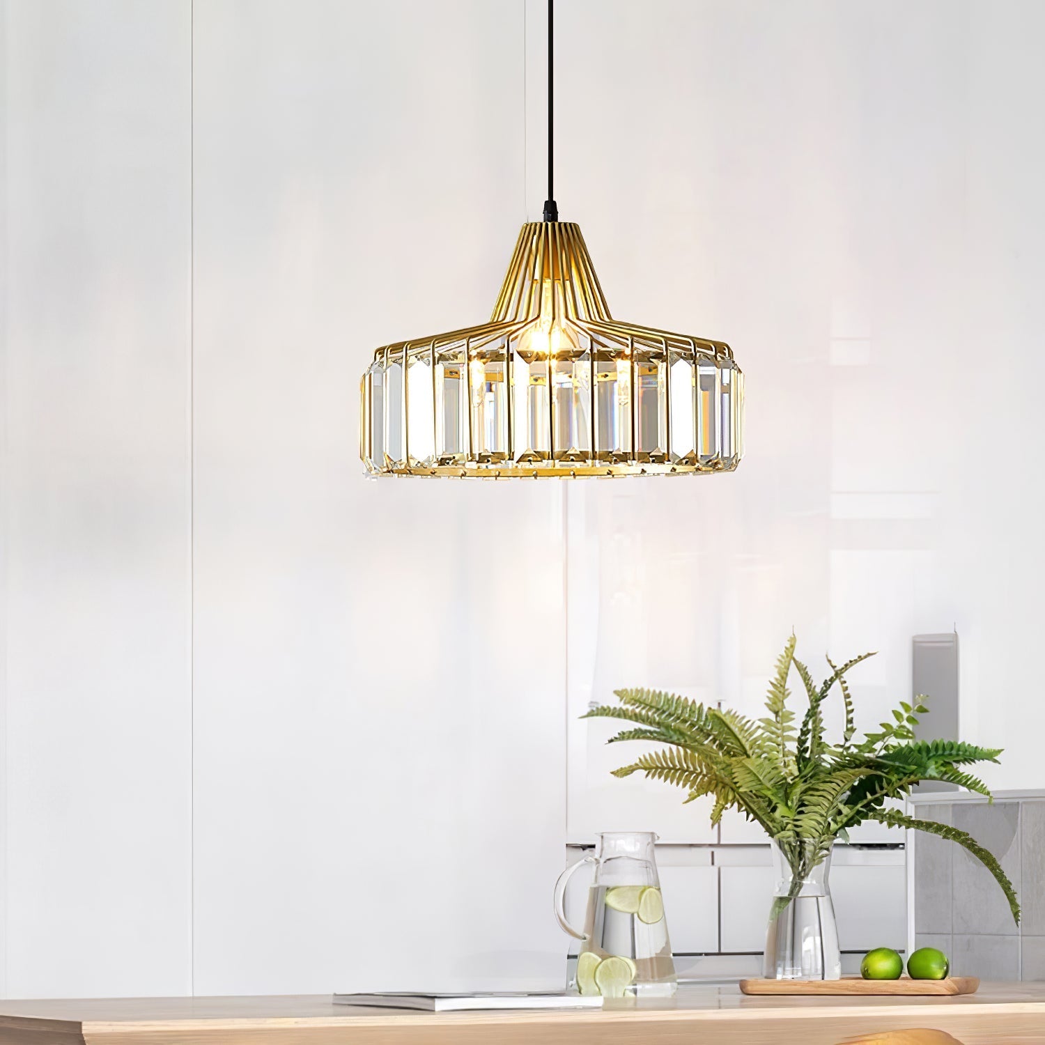 Modern Black Crystal Pendant Light | Elegant Hanging Fixture