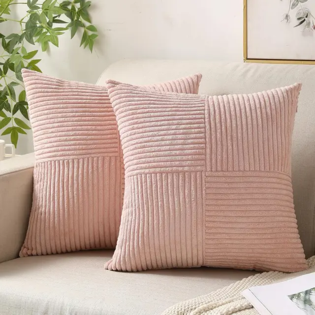 Federe per Cuscini in Velluto a Coste | Federe di Lusso a Righe per Cuscini Decorativi