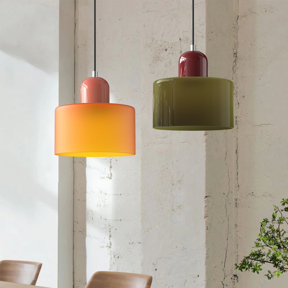 Bauhaus Glass Pendant Light | Colourful Modernist Design