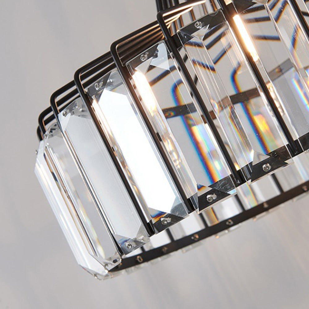 Modern Black Crystal Pendant Light | Elegant Hanging Fixture