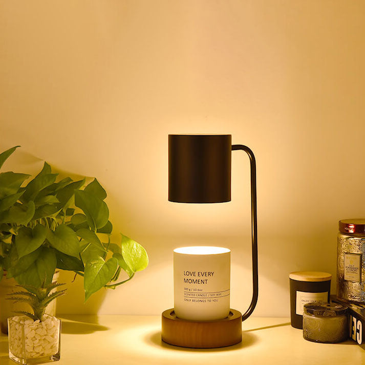 Japansk minimalistisk bordlampe | Træ- og metaldesign