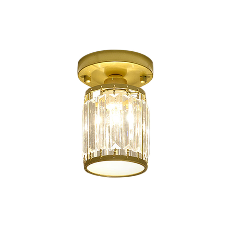 Crystal Foyer Ceiling Light | Modern Semi-Flush Design