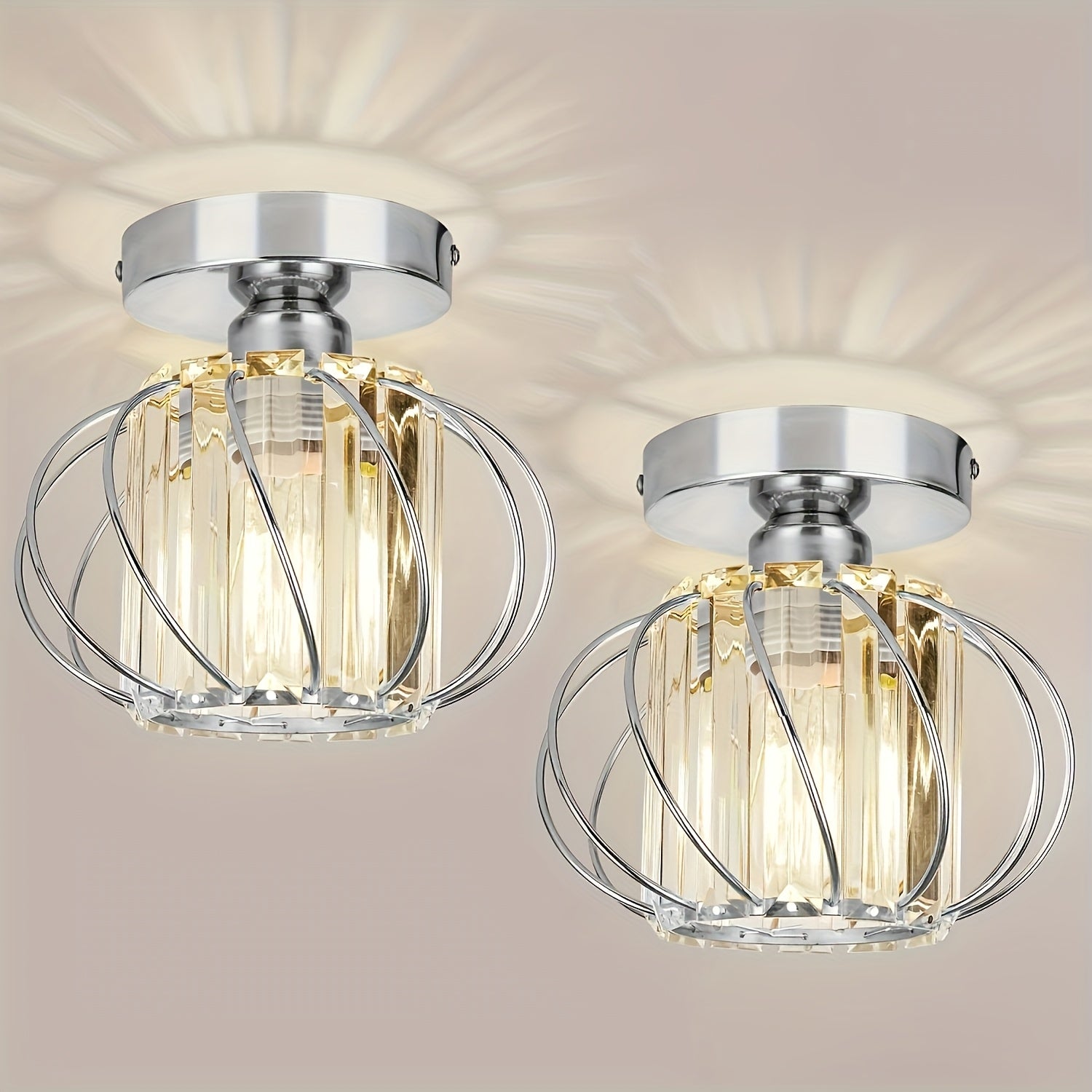 Modern Industrial Cage Ceiling Light | Elegant Semi Flush Mount Fixture