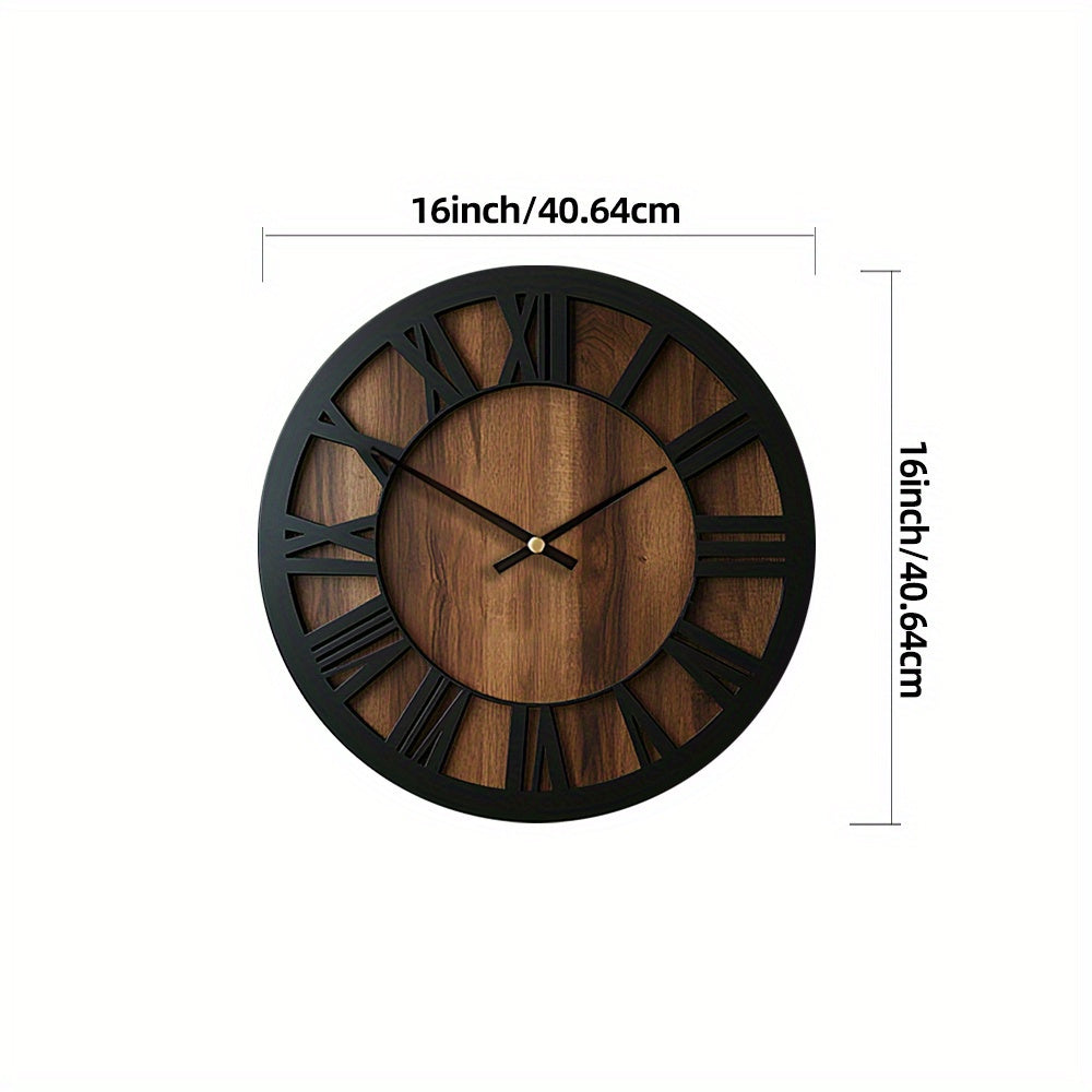 Vintage Wooden Wall Clock | Roman Numeral Design