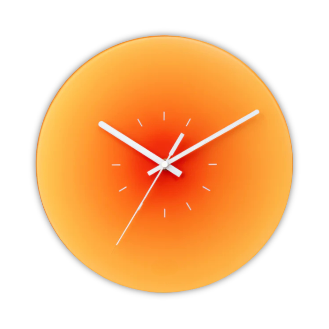 Sunset Glass Wall Clock | Modern Gradient Design