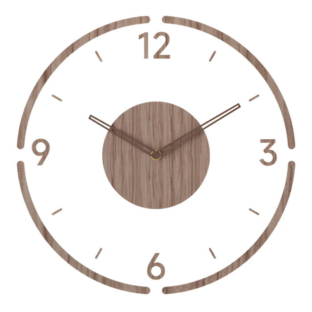 Nordic Wood Wall Clock | Silent Quartz Movement