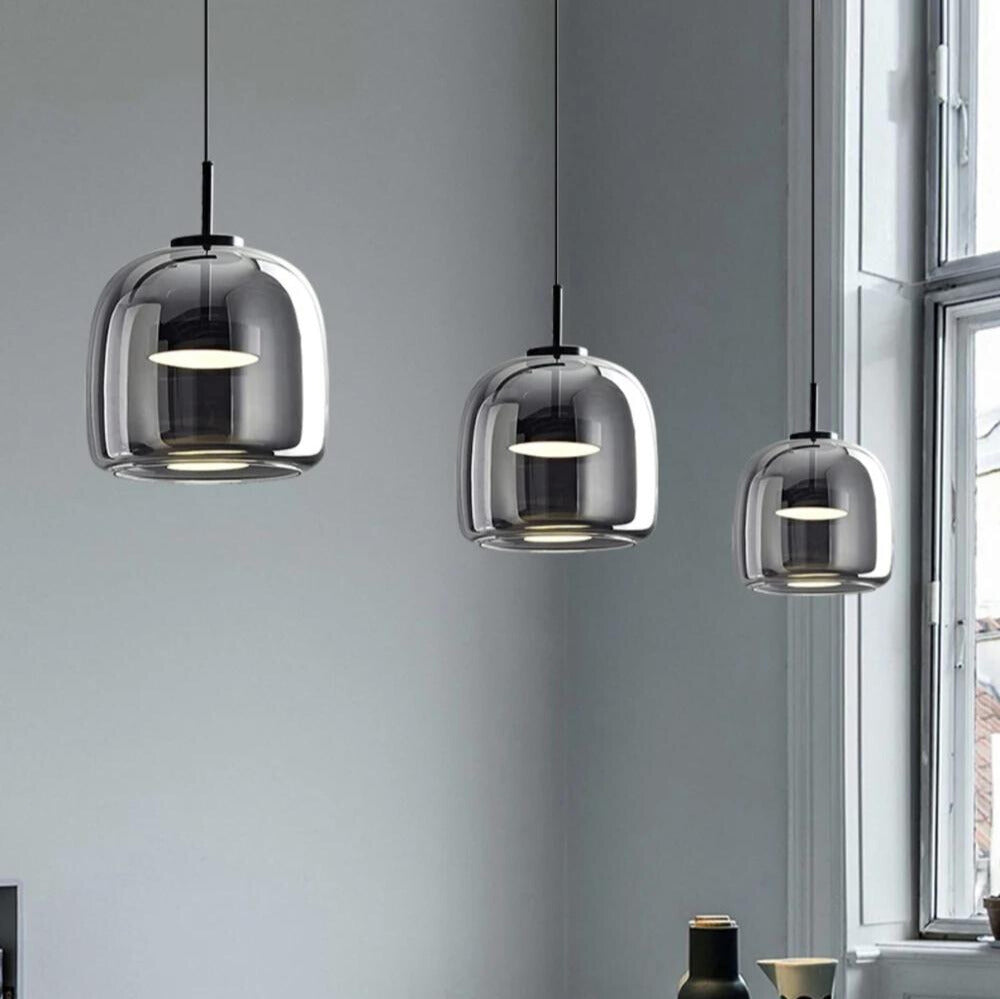Nordic Black Glass Pendant Light | Modern LED Hanging Lamp