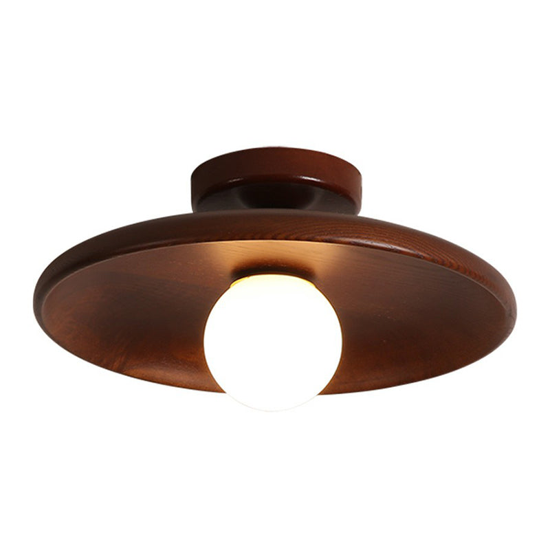 Lámpara de Techo Moderna de Madera | Montaje Semi-Empotrado Minimalista