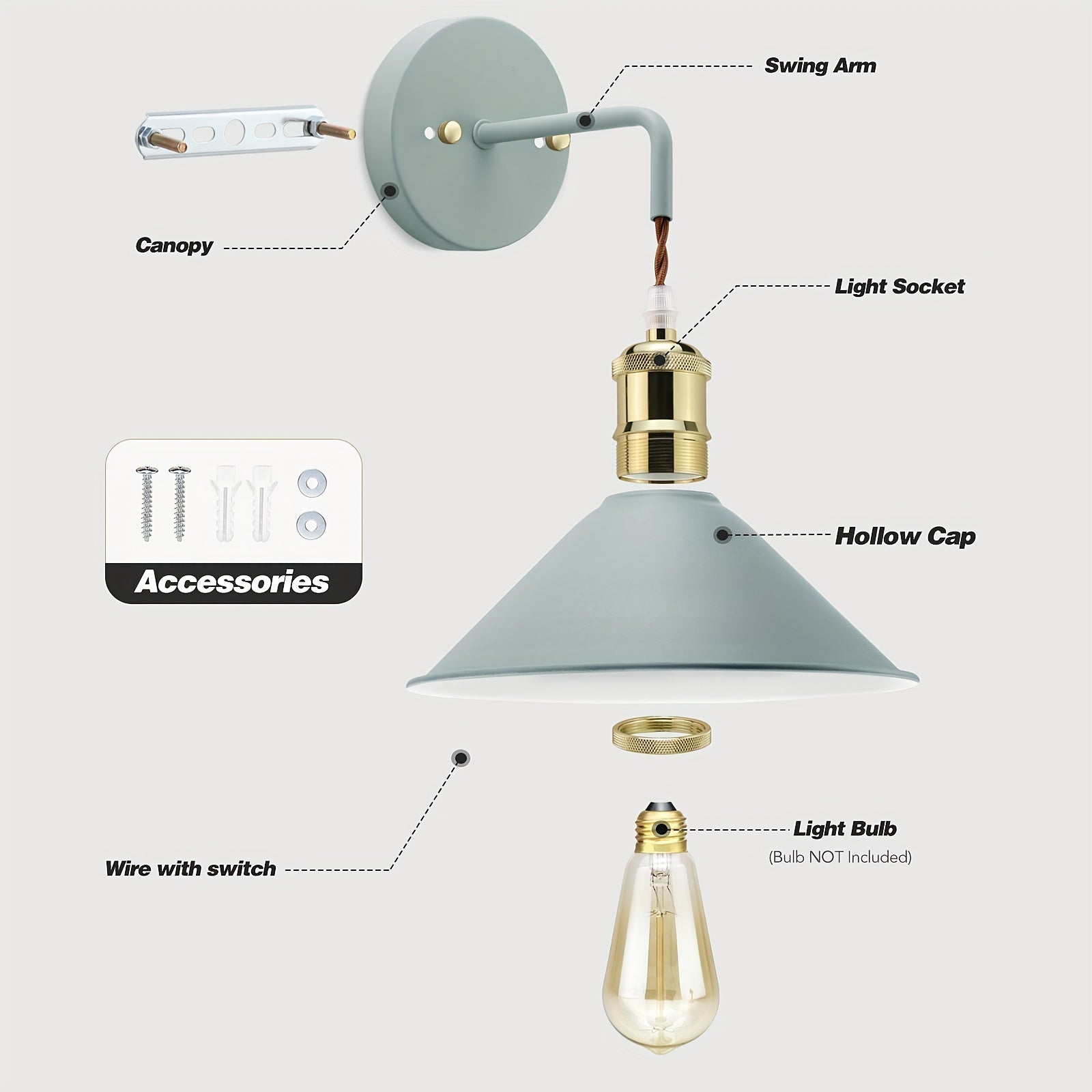 Modern Metal Wall Sconce | Industrial Oil-Rubbed Wall Light Fixture