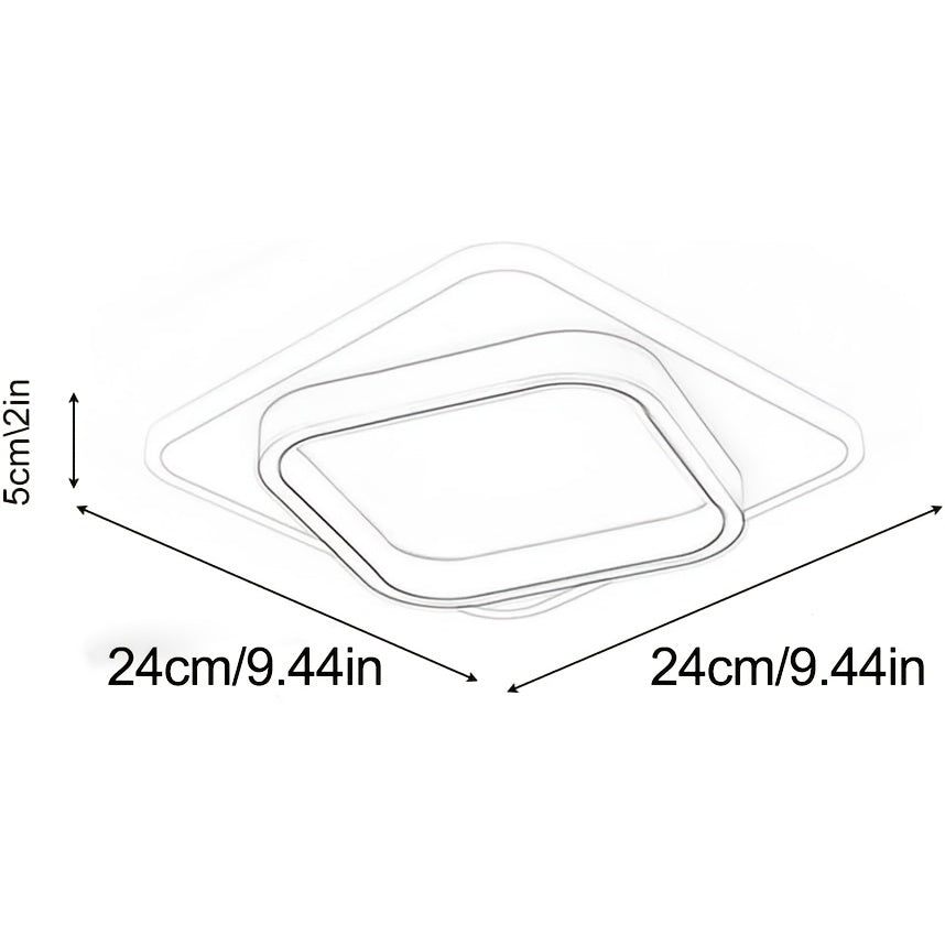 Lampada da soffitto quadrata LED moderna | Lampada a plafone geometrica minimalista