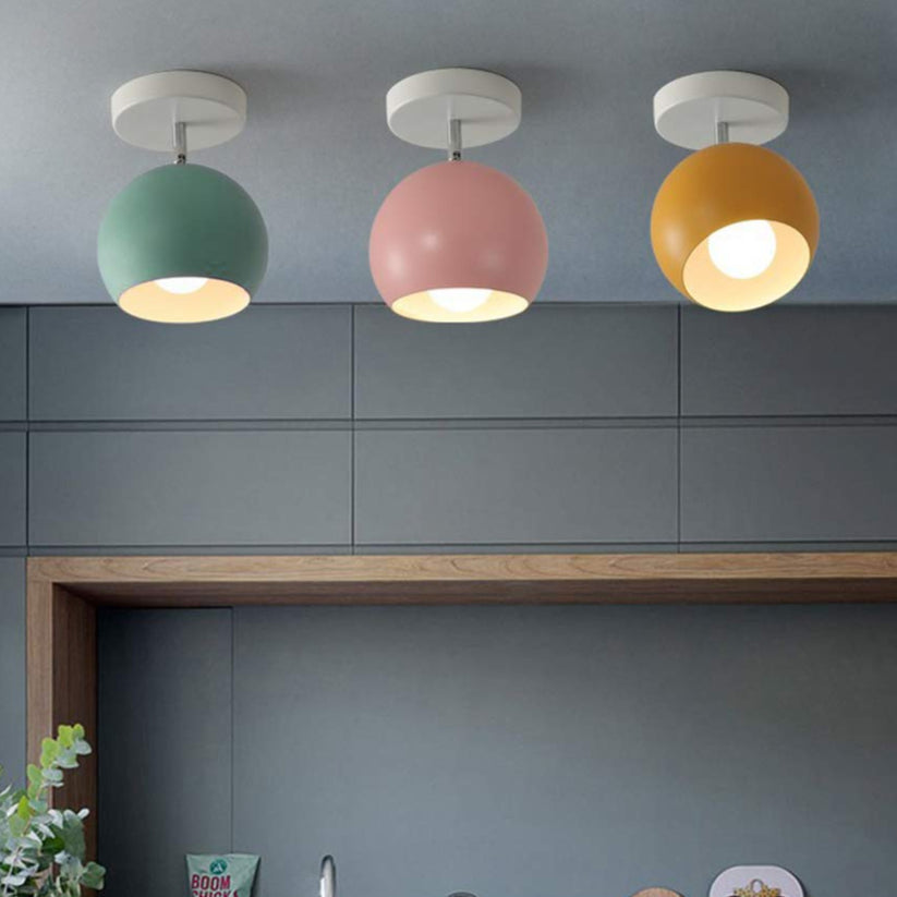 Nordic Macaron Ceiling Light | Modern Round Aluminium Lamp