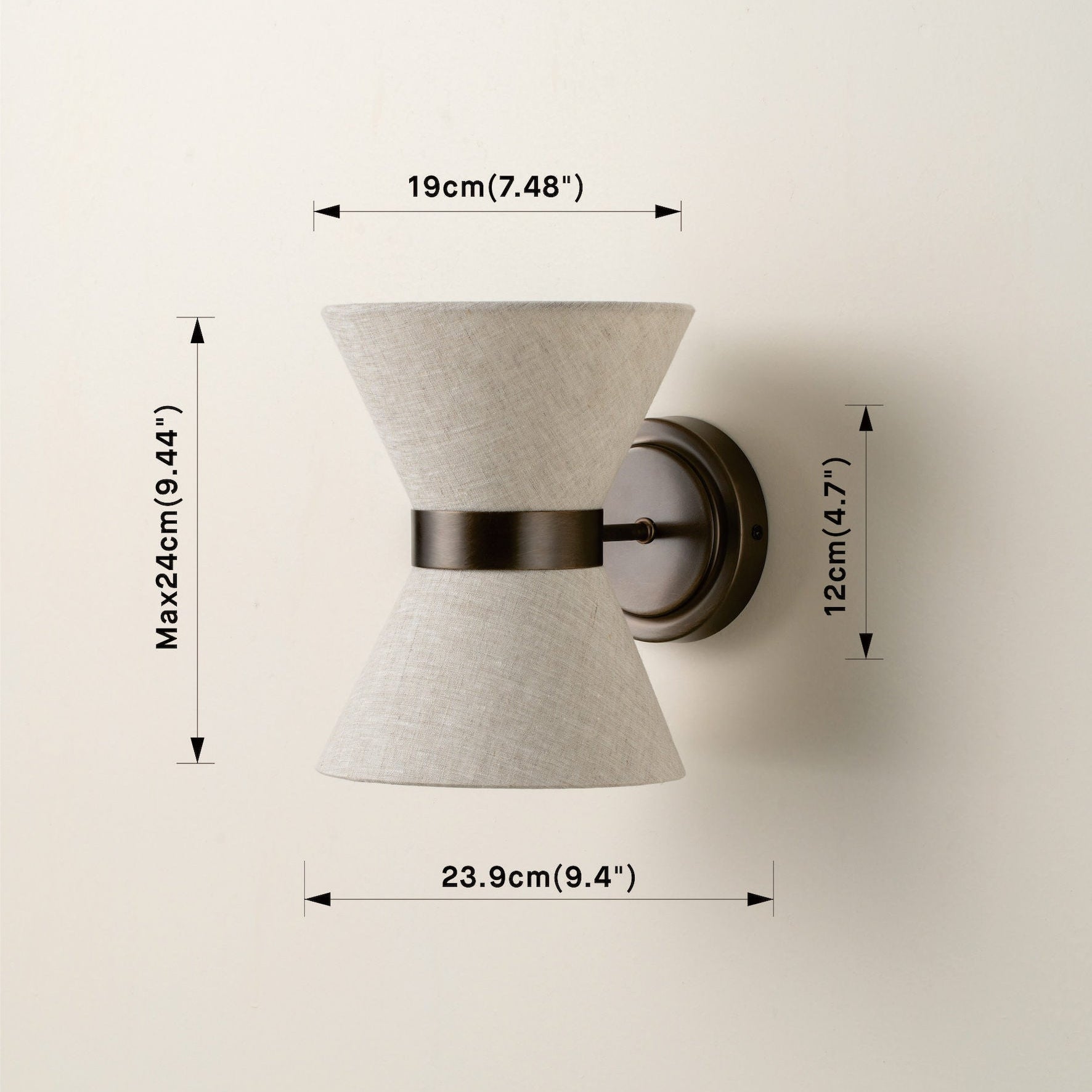 Bronze & Linen Wall Light | Classic Modern Elegance