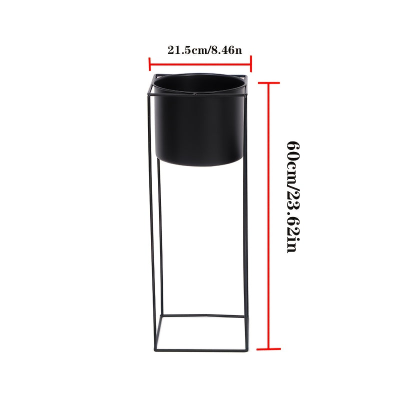 Metal Indoor Plant Stand | Modern Black Rectangular Plant Holder