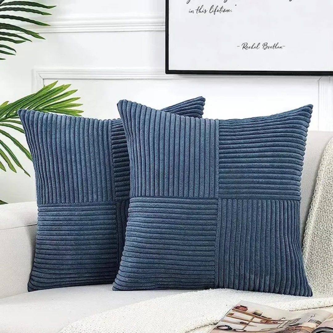 Corduroy Cushion Covers | Luxury Striped Throw Pillow Covers