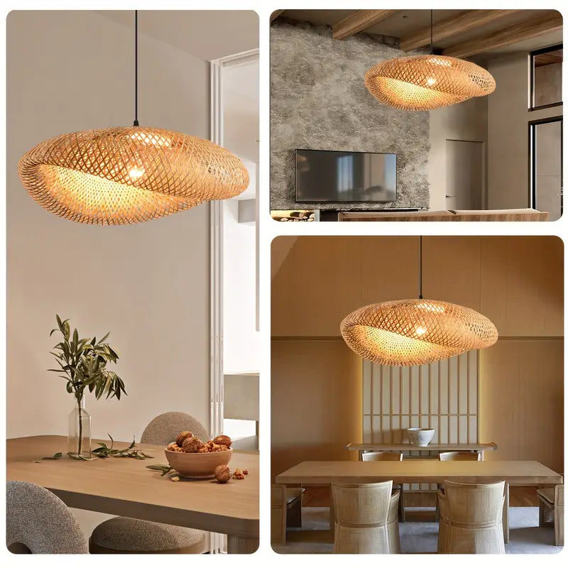BambooBoho | Handwoven Bohemian Rattan Pendant Lampshade