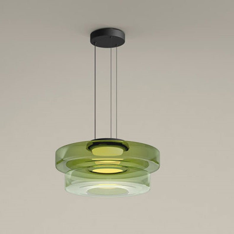 Bauhaus Glass Pendant Light | Modern Layered LED Hanging Lamp