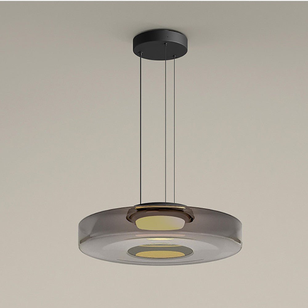 Bauhaus Glass Pendant Light | Modern Layered LED Hanging Lamp
