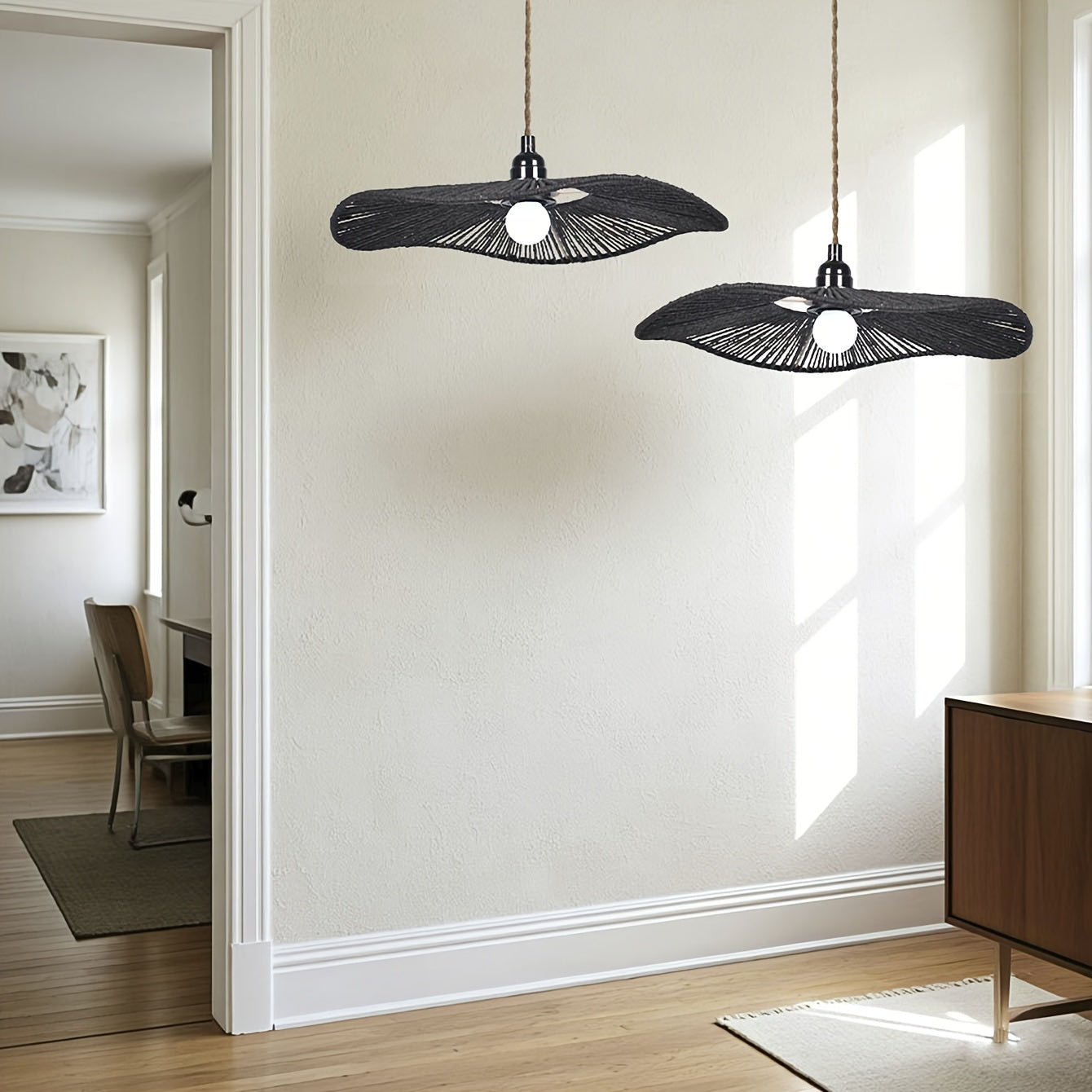 Handwoven Paper Rope Ceiling Light Shade | Natural Artistic Design