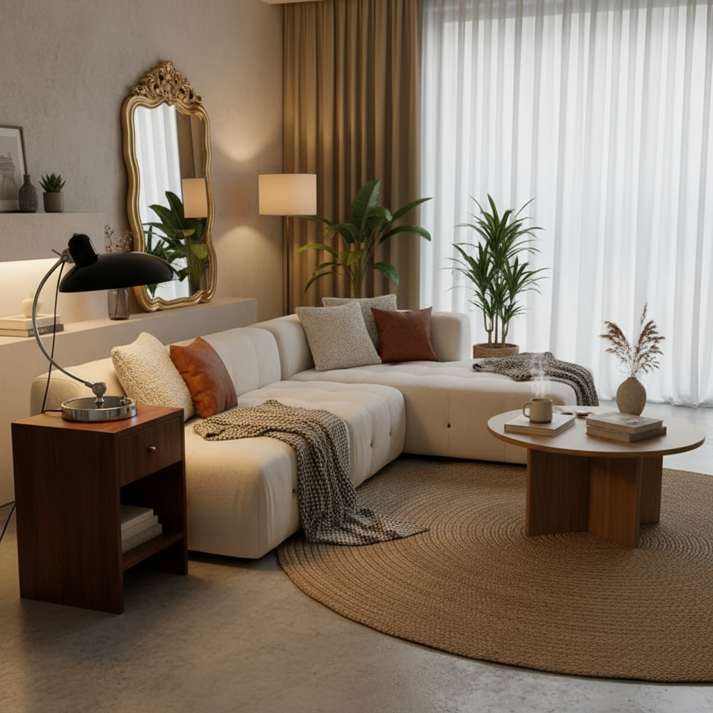 ScandiArc Table Lamp | Bauhaus-Inspired Curved Metal Design