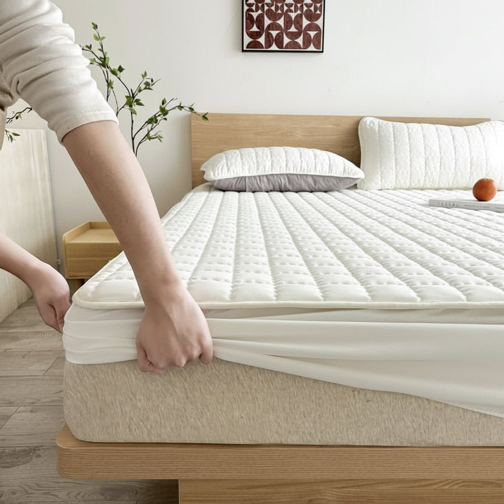 Protector de colchón impermeable y transpirable con tela suave para cama