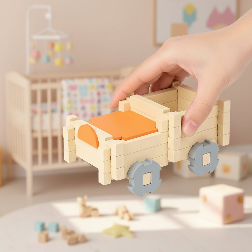 Juguetes para niños Conjunto de bloques de construcción de madera Montessori