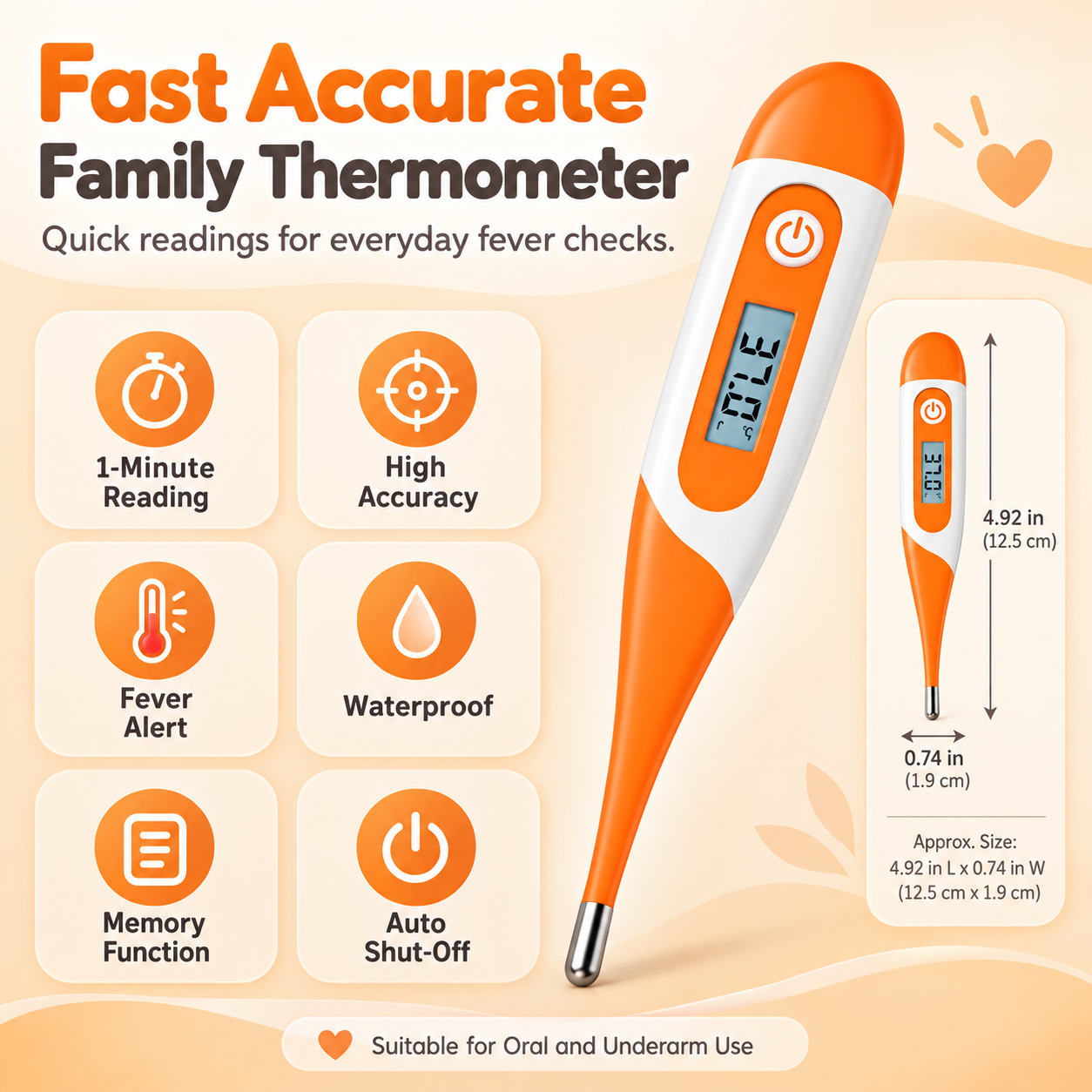 Digitales Basalthermometer für Kinder mit präziser Fieberwarnung