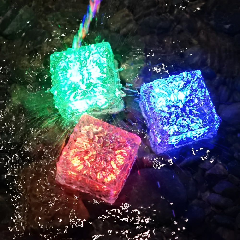 Brinquedos de Banho Cubos Coloridos com Luzes Impermeáveis e Iluminadas