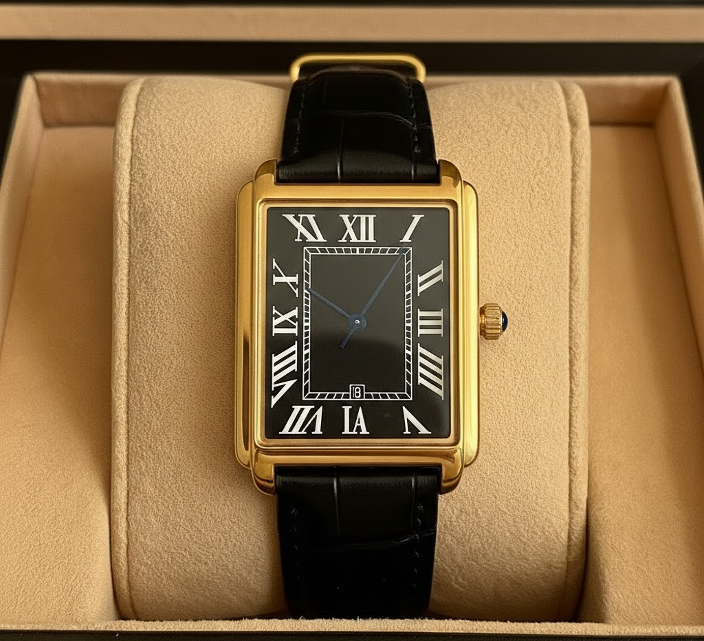 Men's Classic Dress Watch Square Analog Retro Style