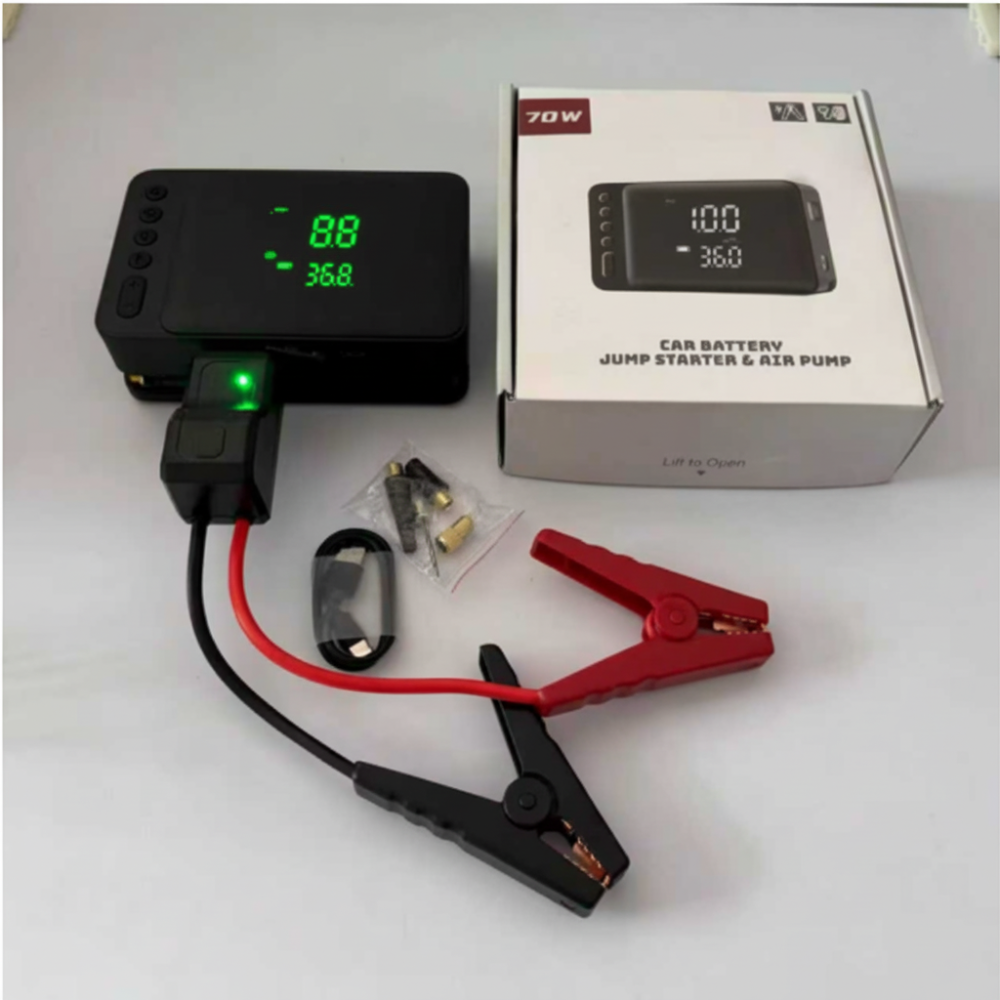 Arrancador de Coche Portátil Compresor de Aire Juego de Inflador de Neumáticos con Batería de Energía