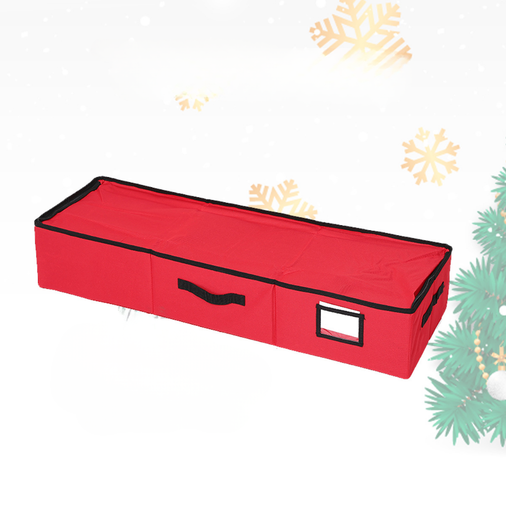 Caja de almacenamiento para adornos navideños con separadores ajustables y ventana de visualización