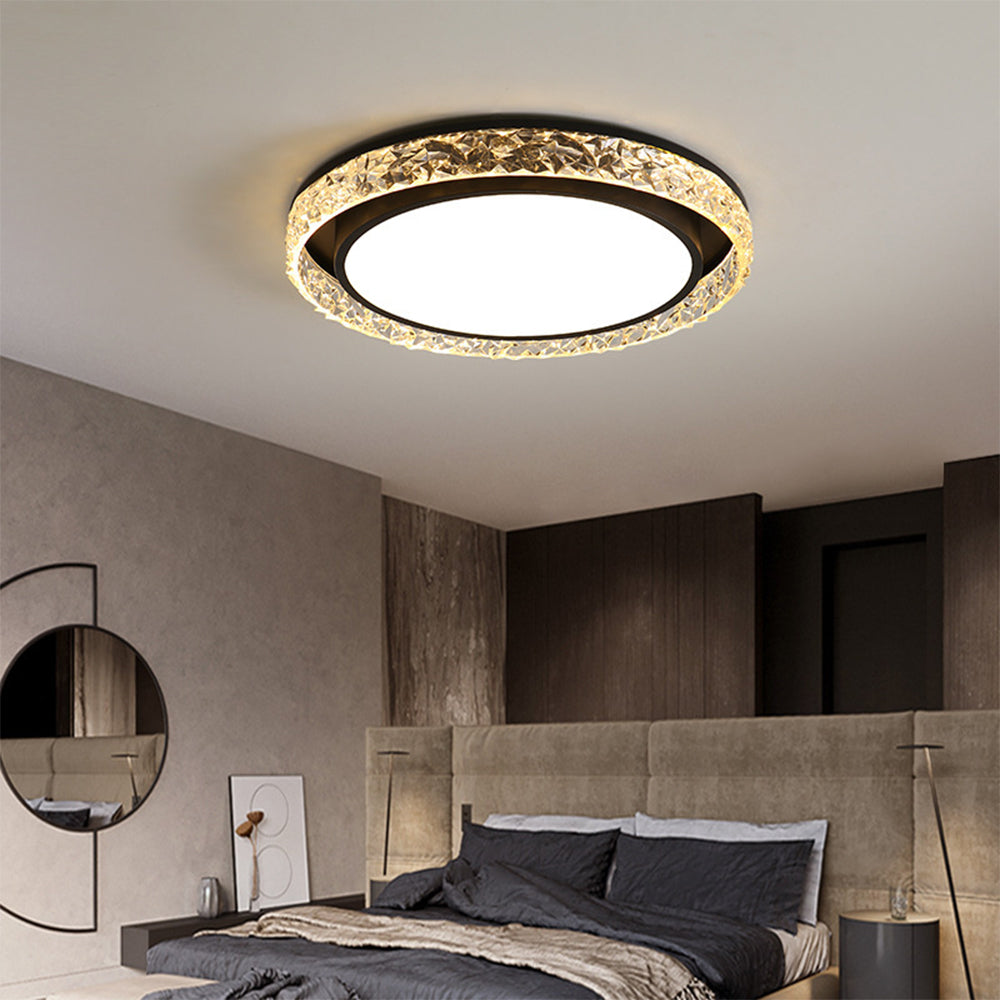 Crystal Halo LED Ceiling Light | Remote Dimmable Flush Mount