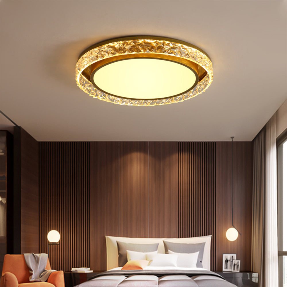 Crystal Halo LED Ceiling Light | Remote Dimmable Flush Mount