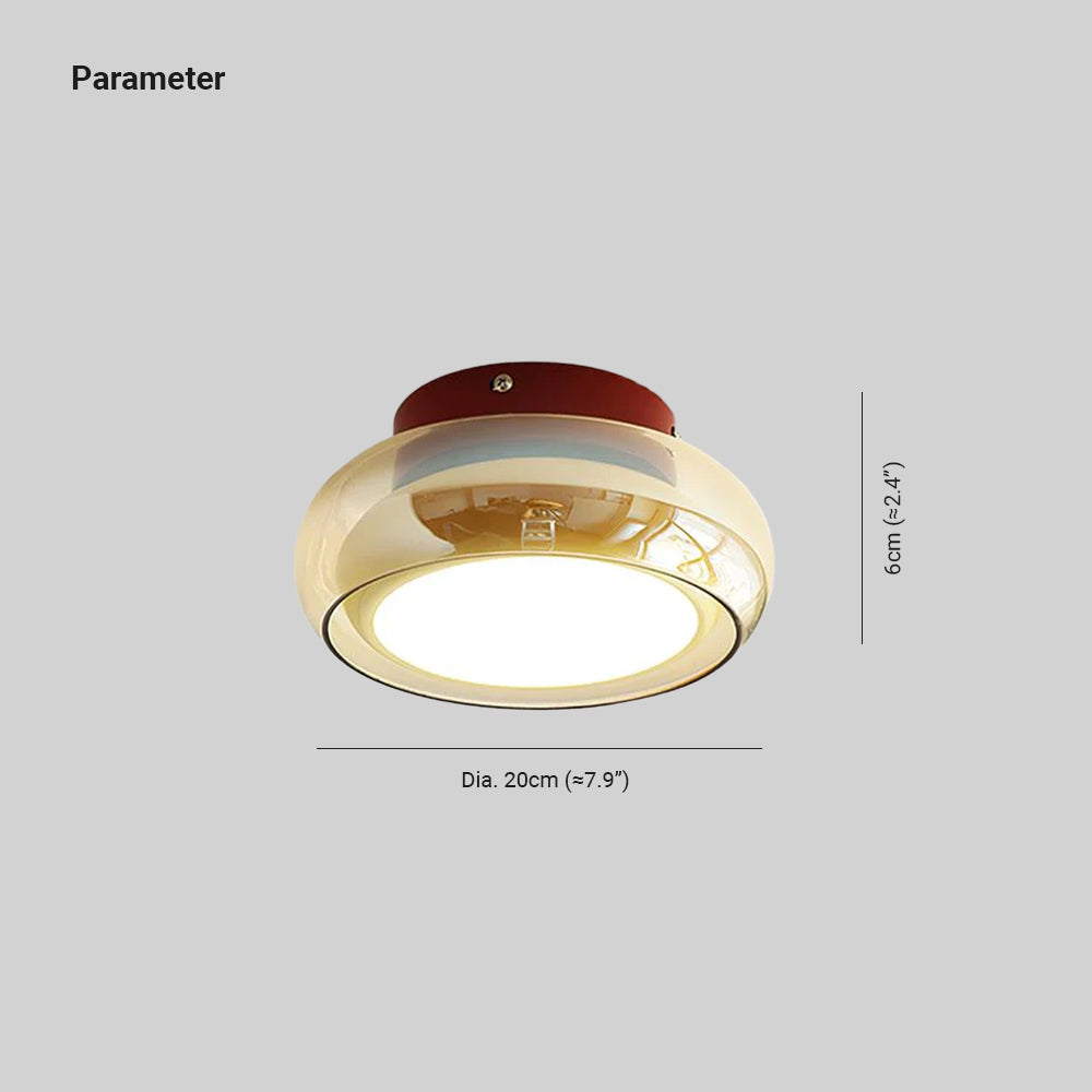 June Retro Glass Flush Mount Ceiling Light | LED Indoor Lamp