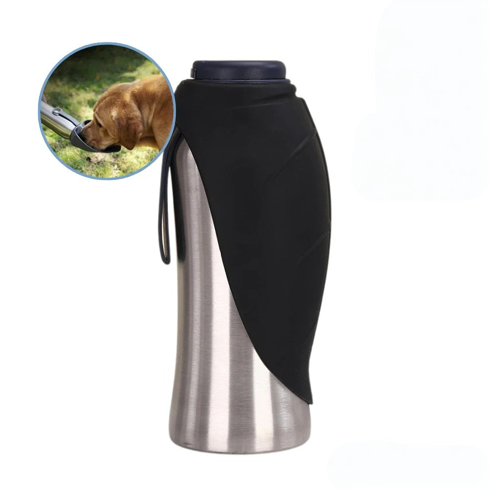 Botella de agua para perro de acero inoxidable recipiente portátil para beber