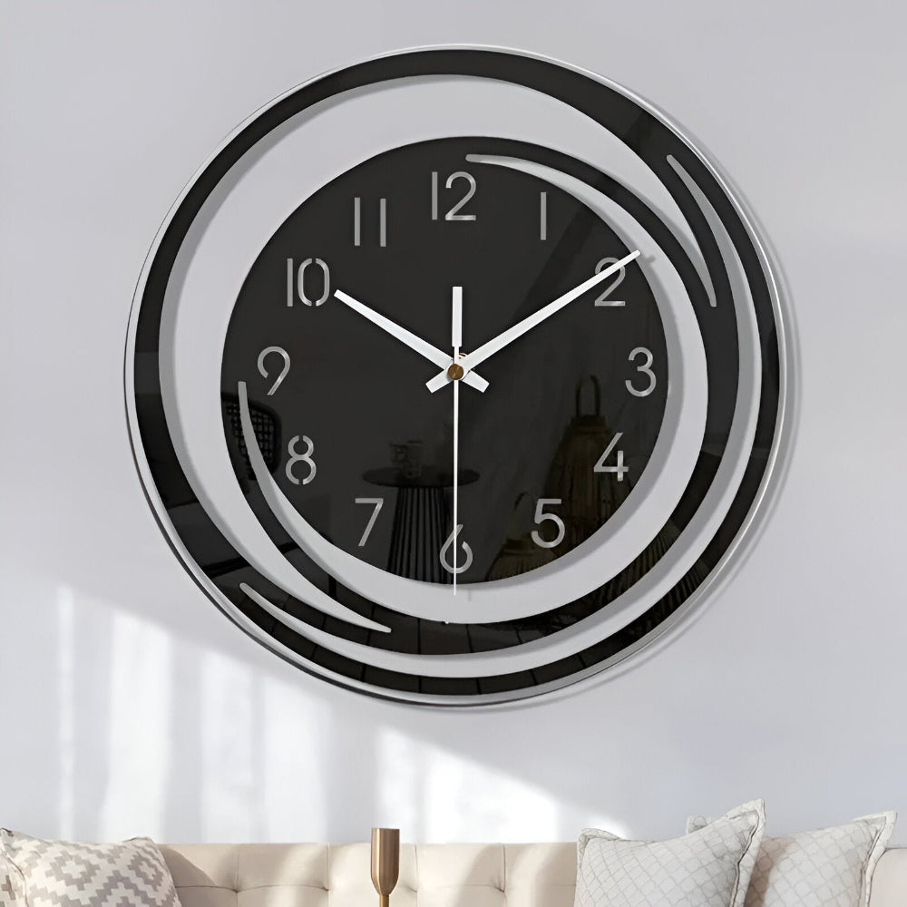 Sorana Wall Clock | Modern Black Acrylic Scandinavian Design