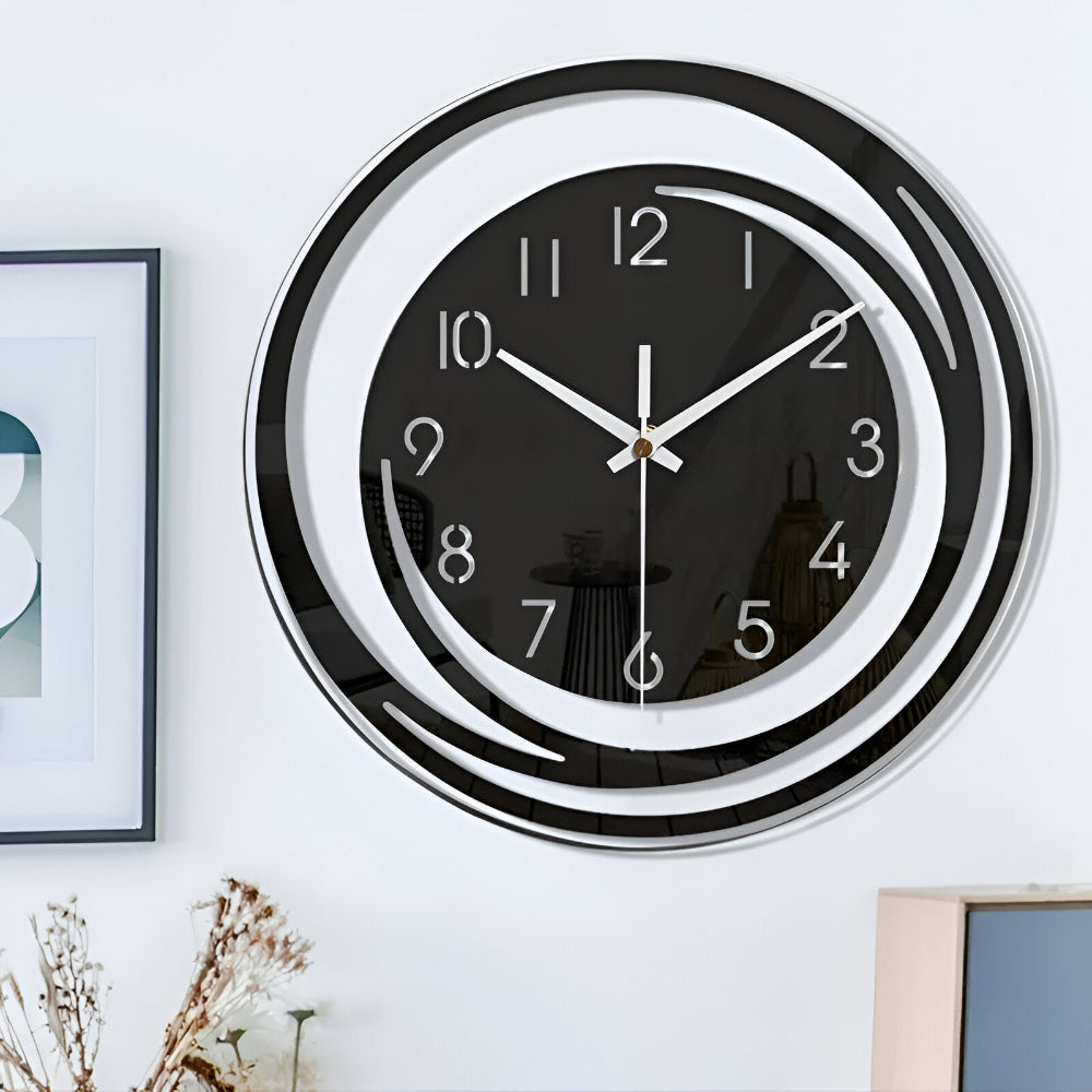 Sorana Wall Clock | Modern Black Acrylic Scandinavian Design