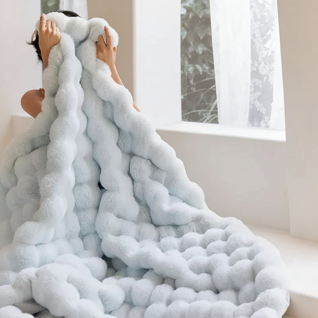 Manta para arroparse de piel sintética suave y mullida, acogedora para sofá o cama