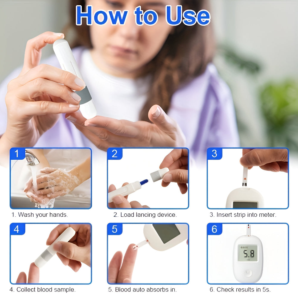 Glucose Monitor Kit Digital Blood Sugar Test Meter Device