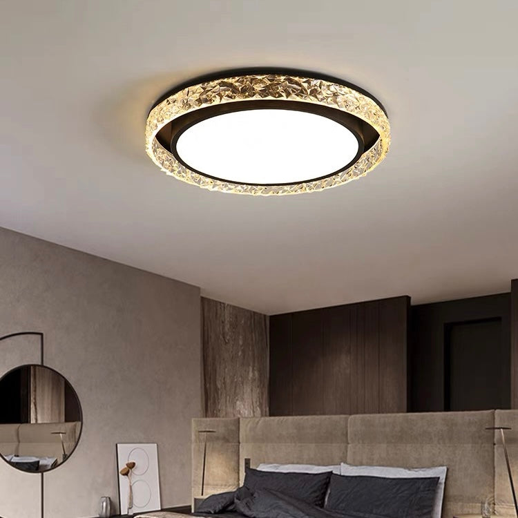 Crystal Halo LED Ceiling Light | Remote Dimmable Flush Mount