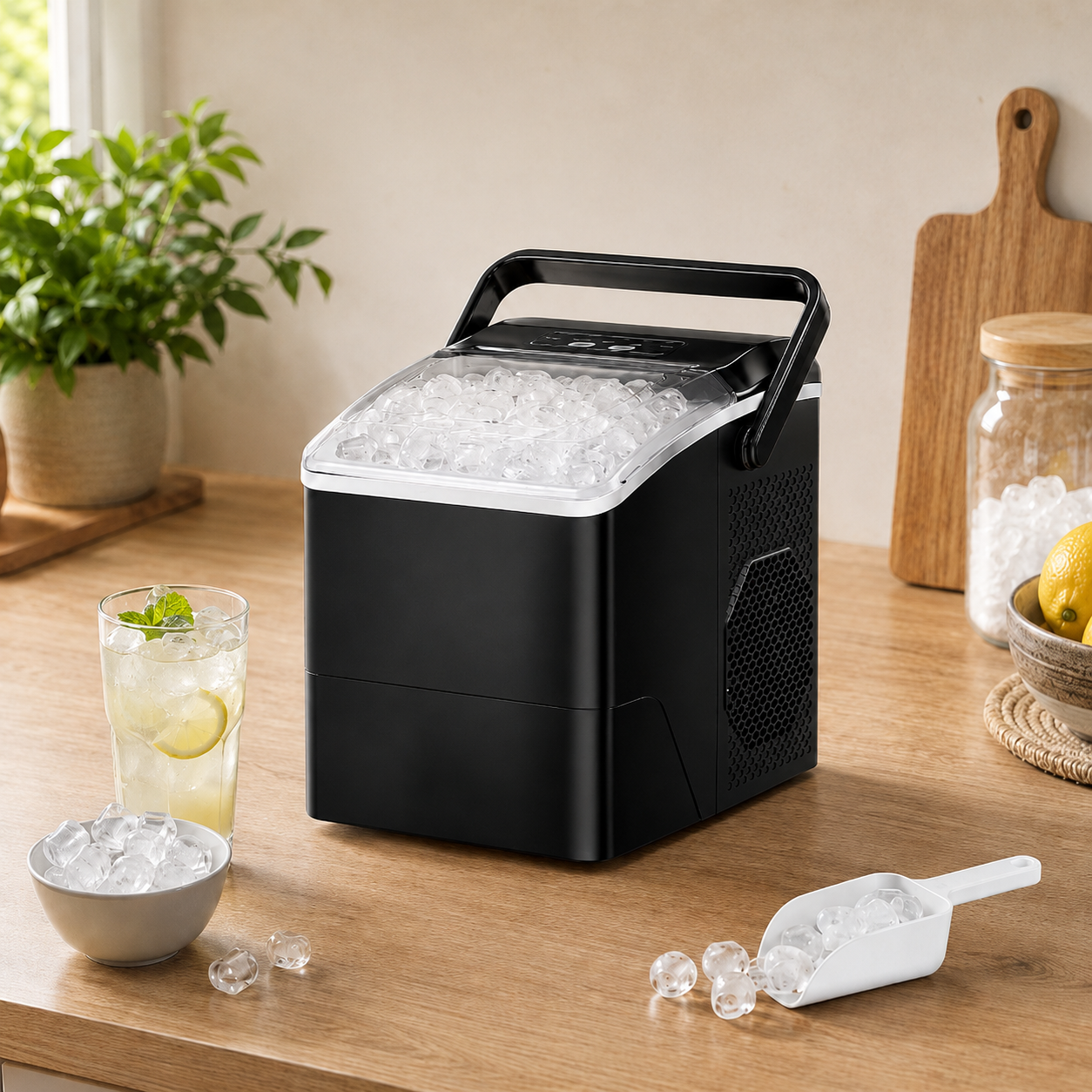 Tragbare Eiswürfelmaschine mit Kühlfunktion – DecorsDeluxe