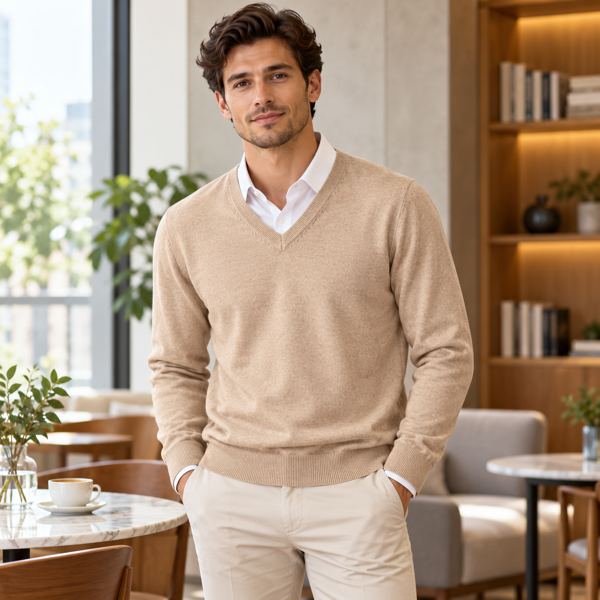 Herren-Pullover mit Rundhalsausschnitt | Lässiger Strick