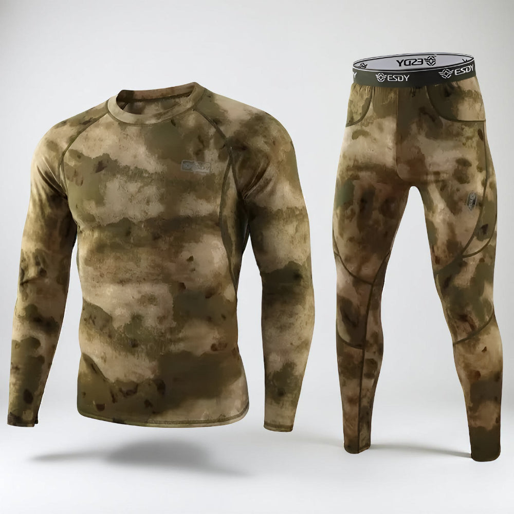 Set intimo termico da uomo a gamba lunga per l'inverno