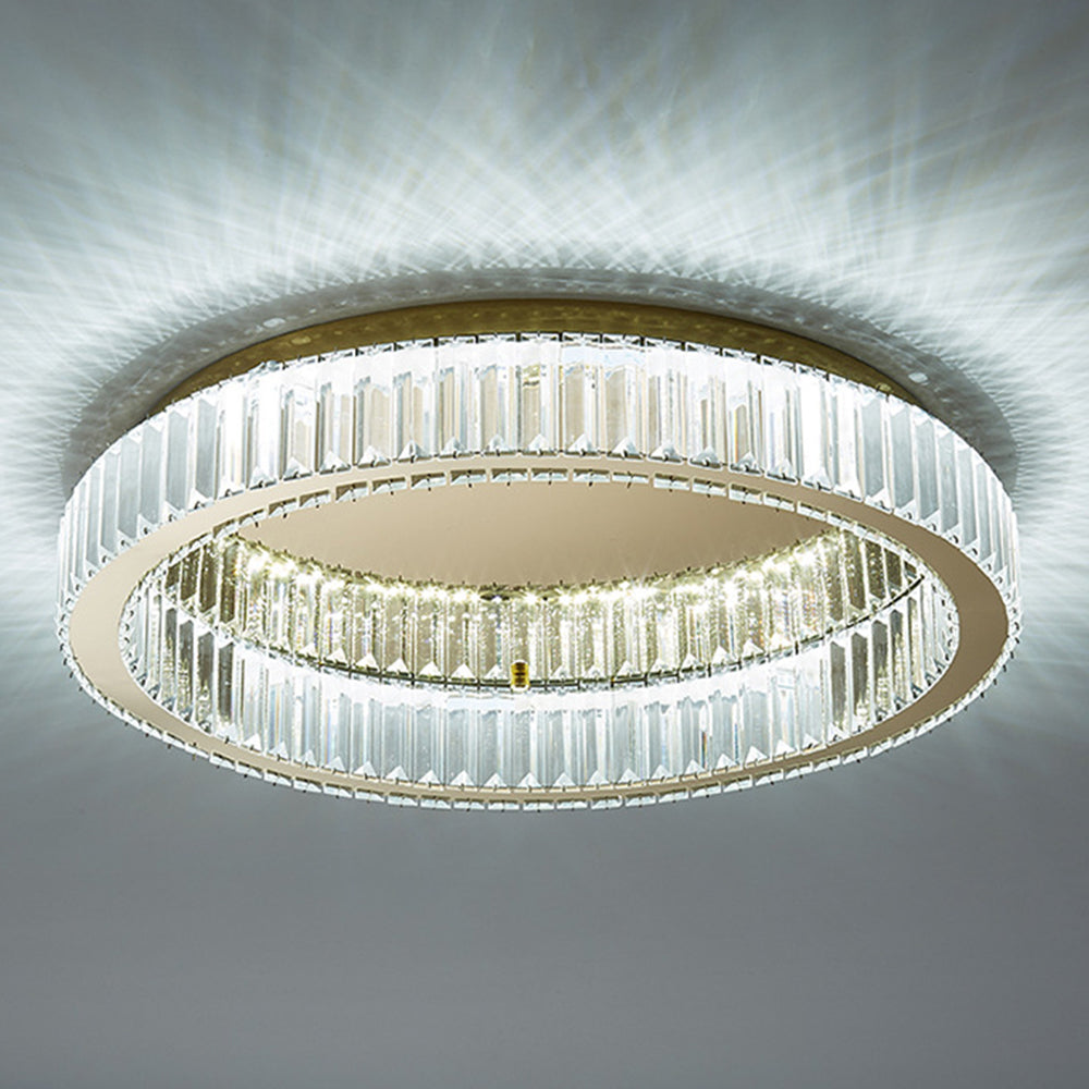 Round Crystal Ceiling Light | Luxurious Gold Finish