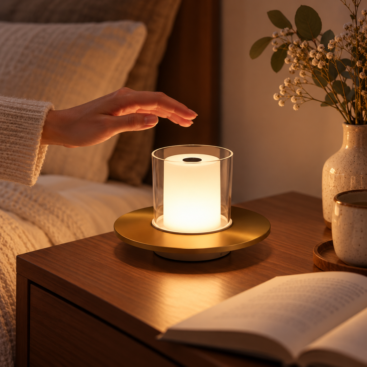 Moderne wiederaufladbare kabellose dekorative Kerzenlampe